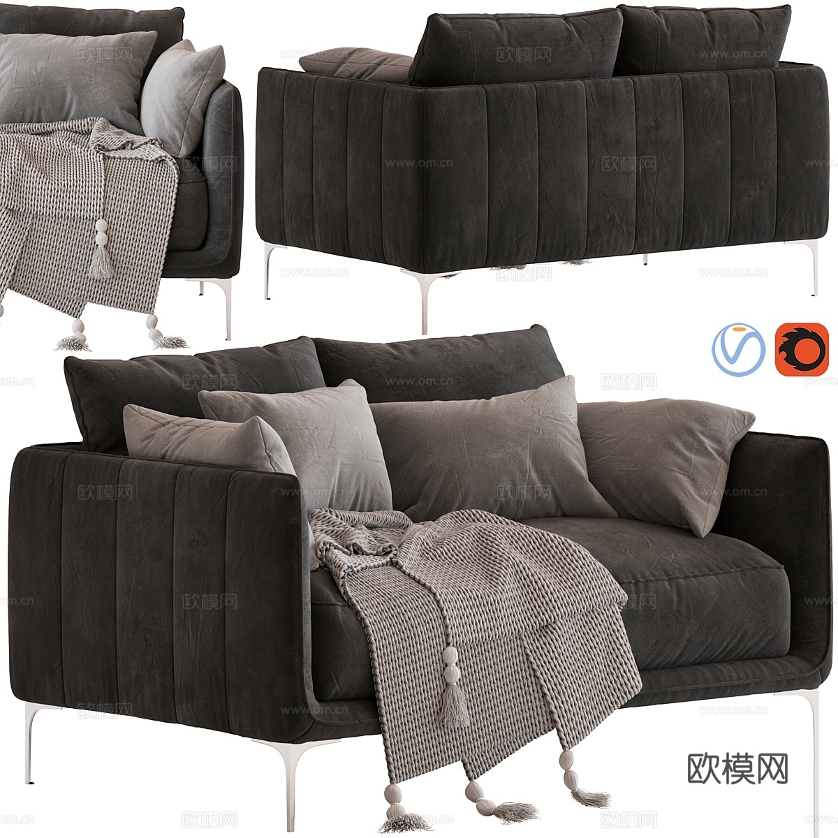 自由安德烈双人沙发3d模型