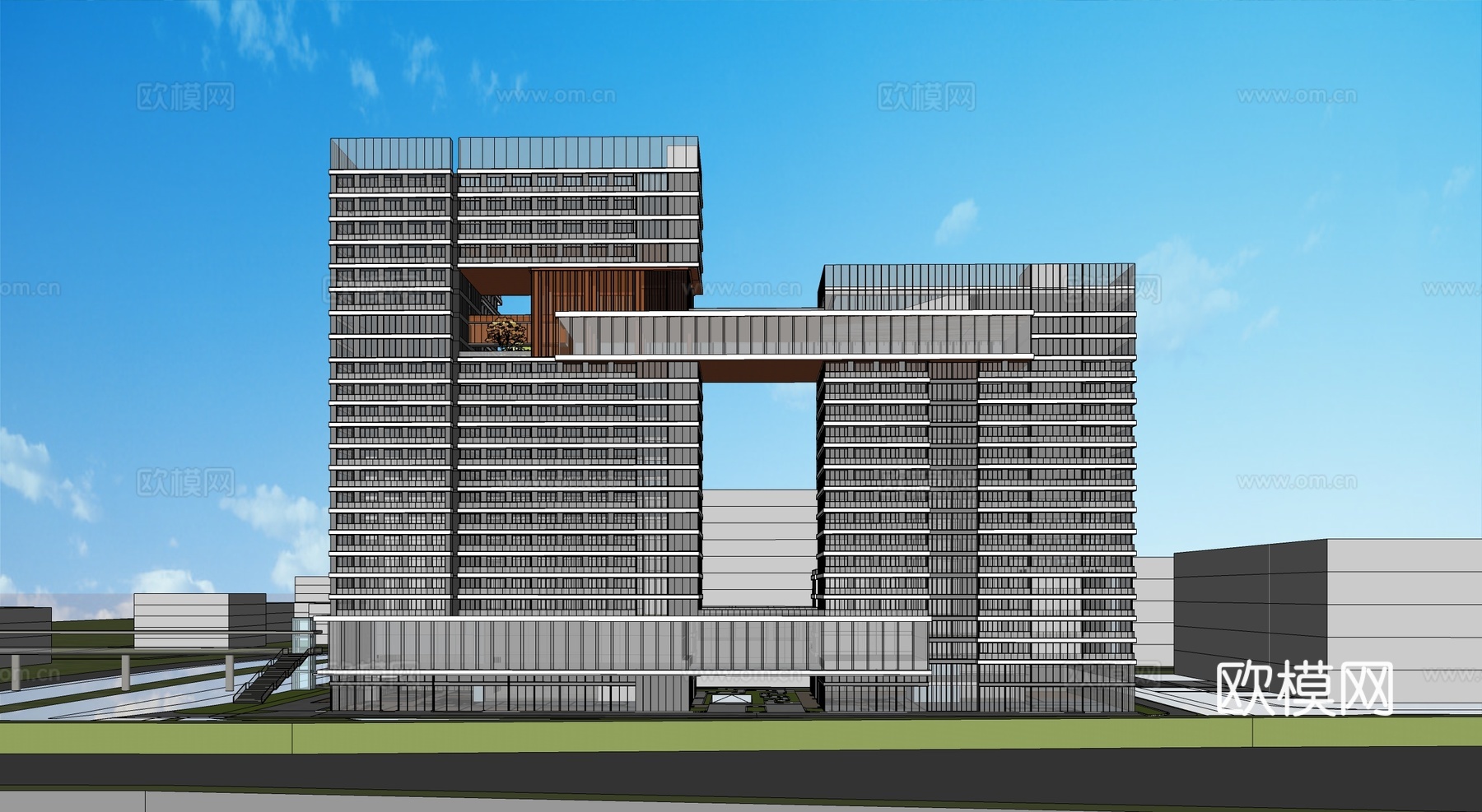现代高层办公楼 写字楼建筑 商业综合体su模型