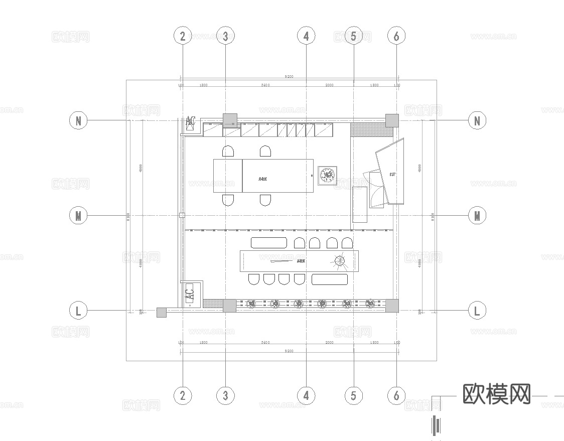 60平办公室 最新全套施工图 效果图合集cad施工图