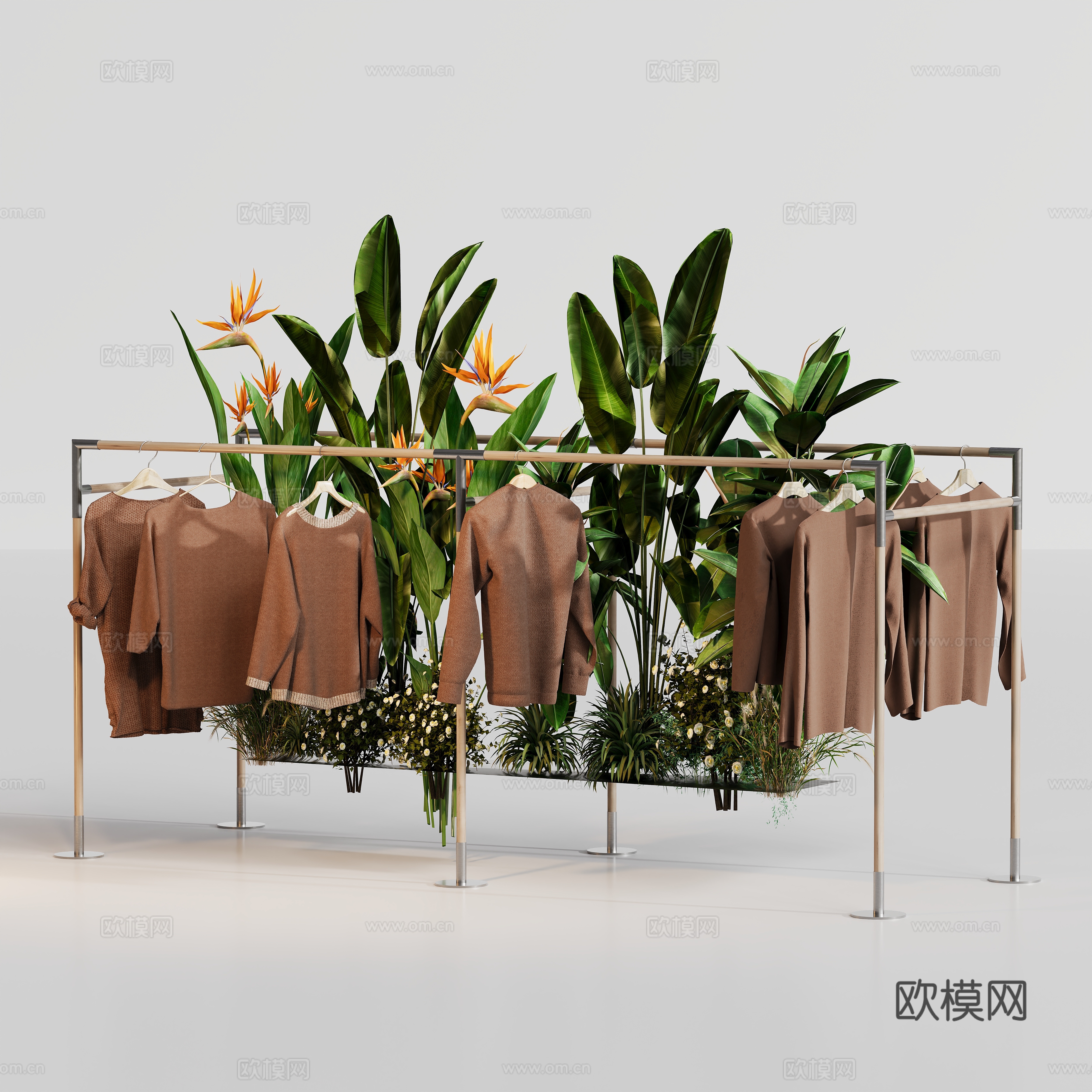 服装店衣架景观su模型