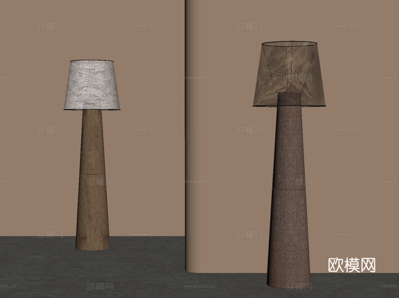 中古风落地灯su模型