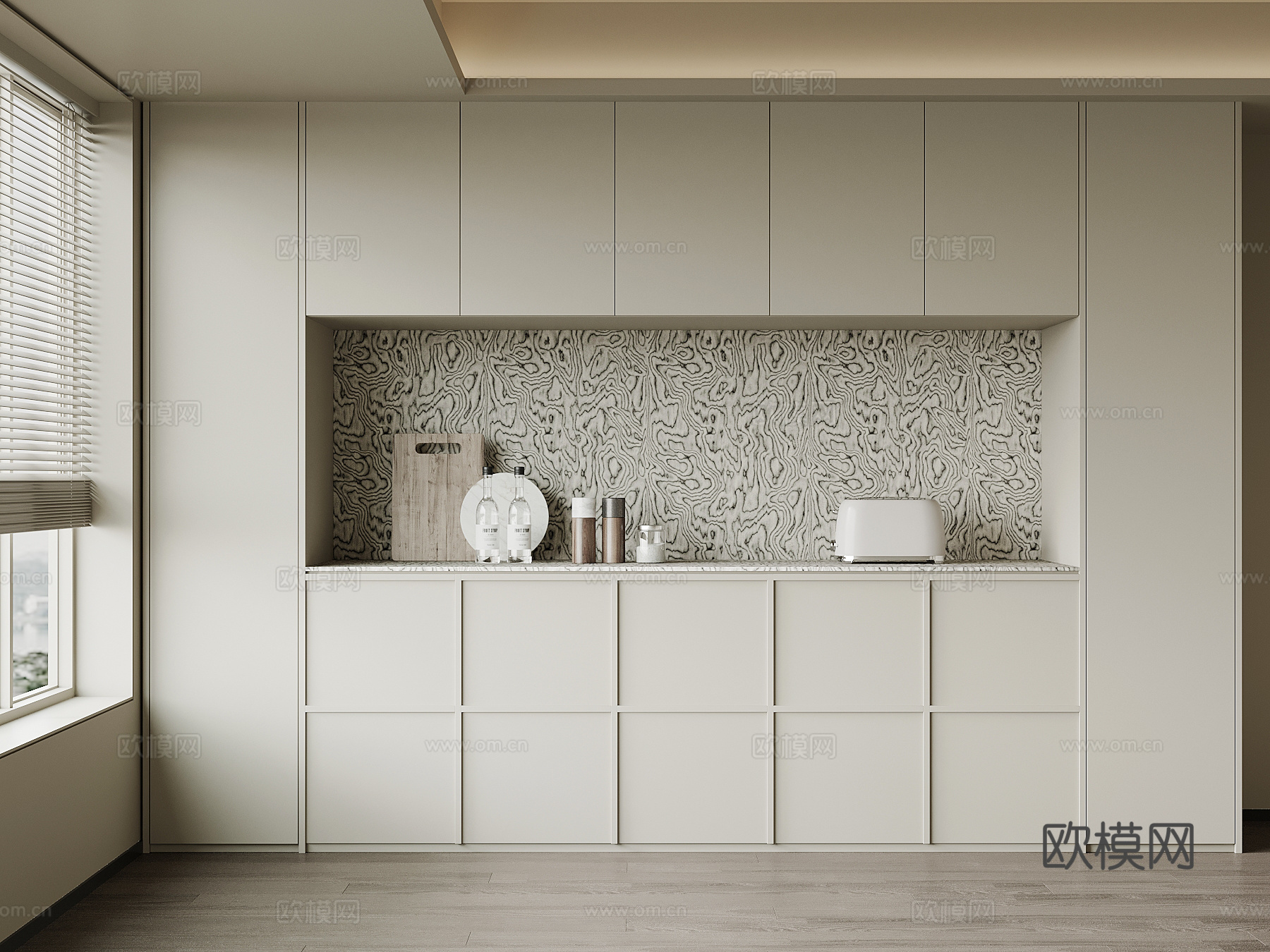 现代极简餐边柜 橱柜su模型