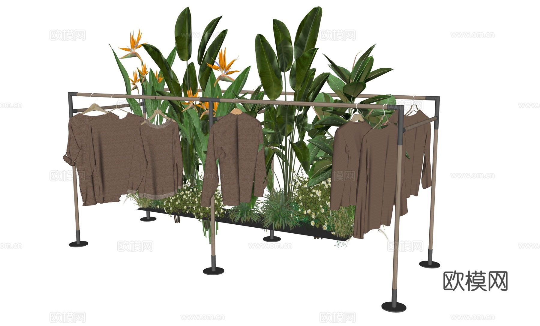服装店衣架景观su模型