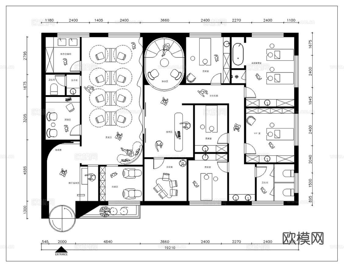美容会所 最新平面施工图合集cad施工图
