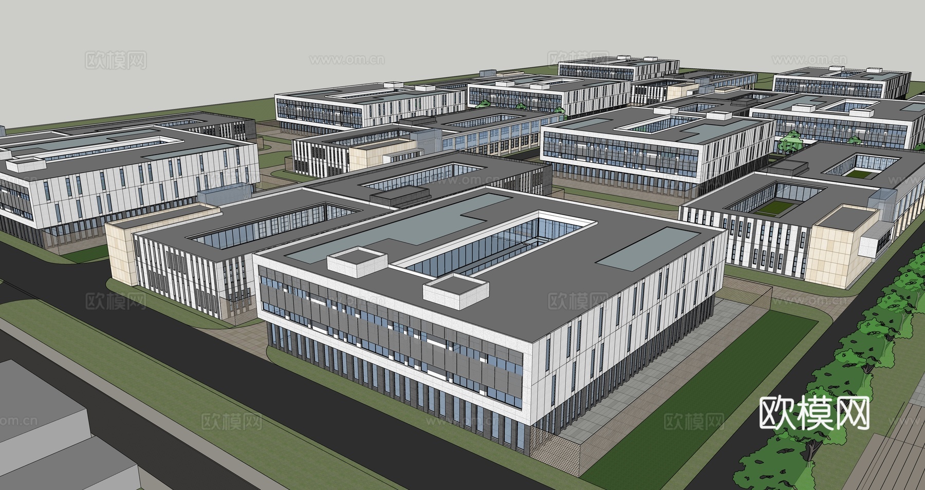 现代工业园su模型