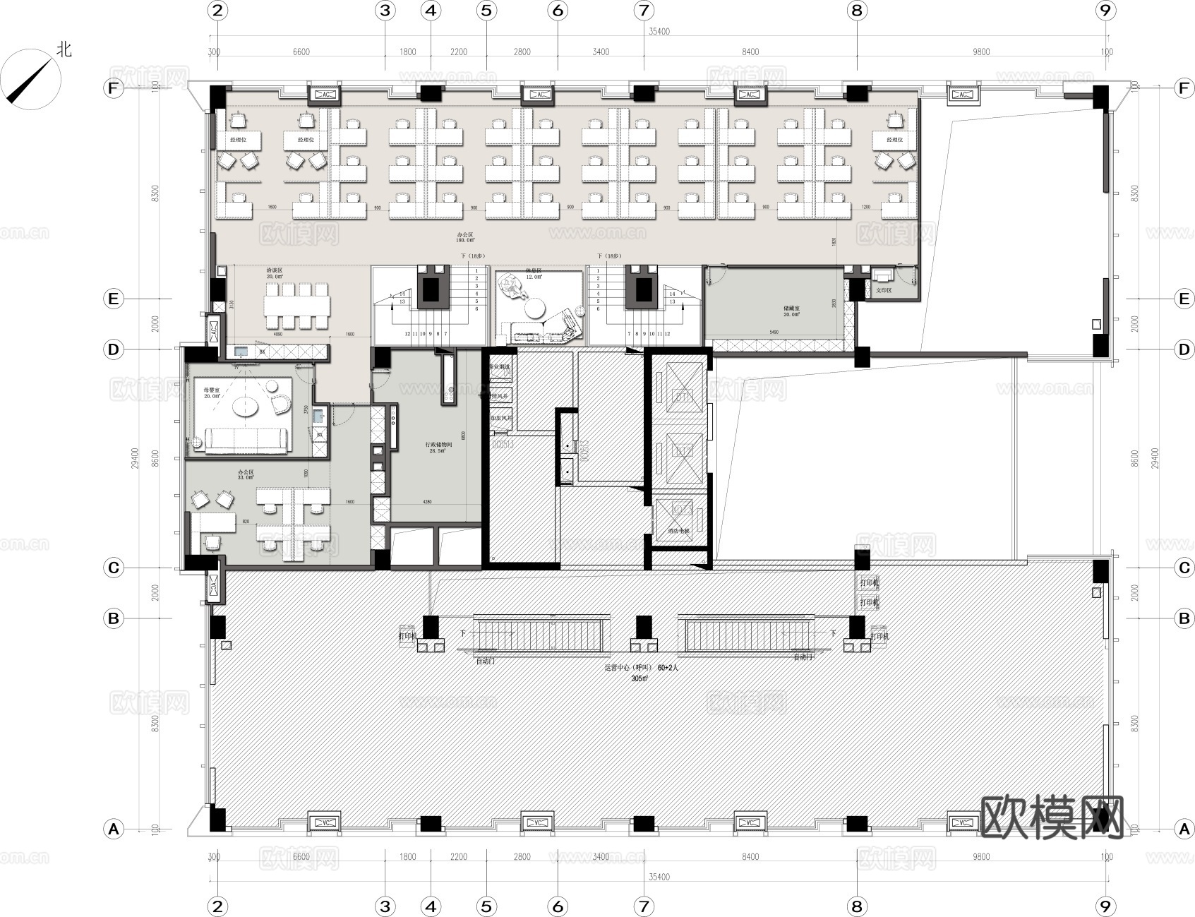 办公楼 最新全套施工图 效果图合集cad施工图