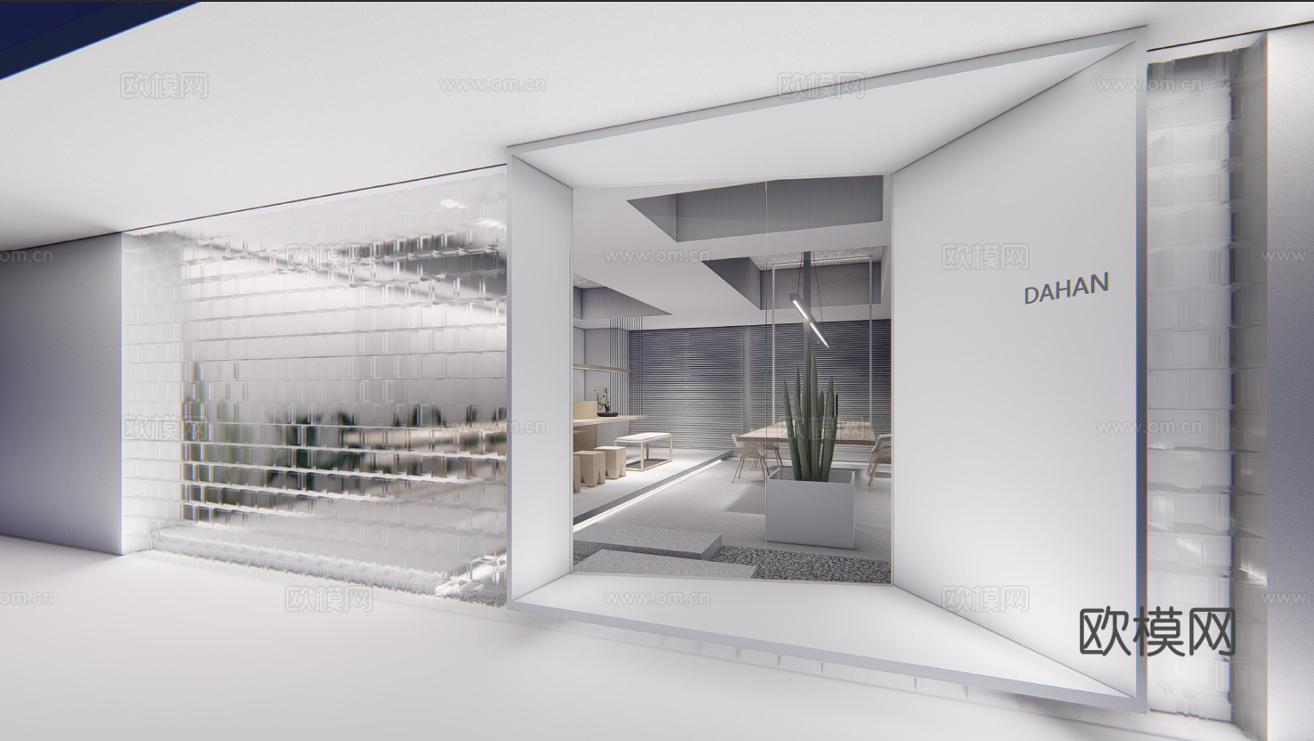 60平办公室 最新全套施工图 效果图合集cad施工图