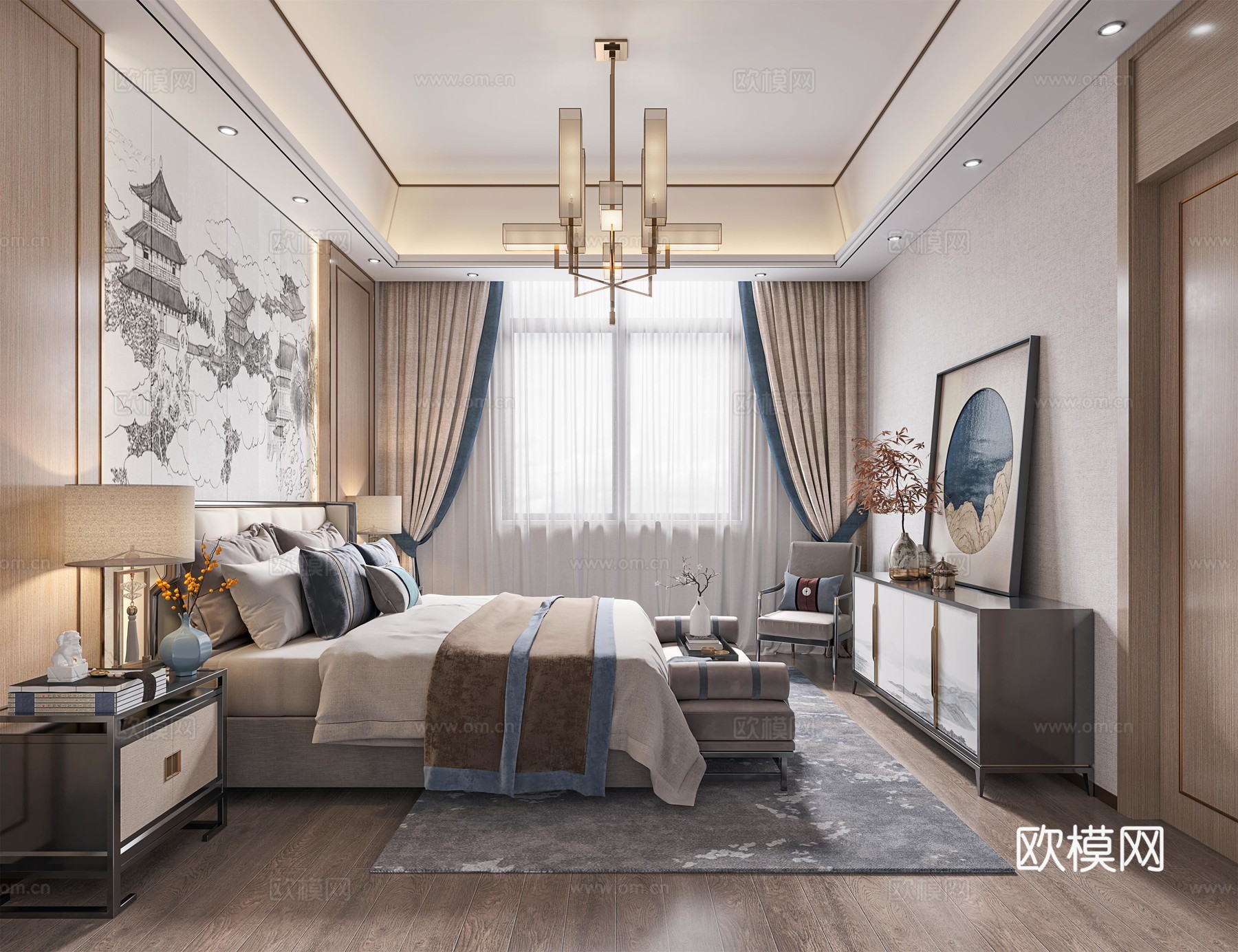 别墅样板间 最新全套施工图 效果图合集cad施工图