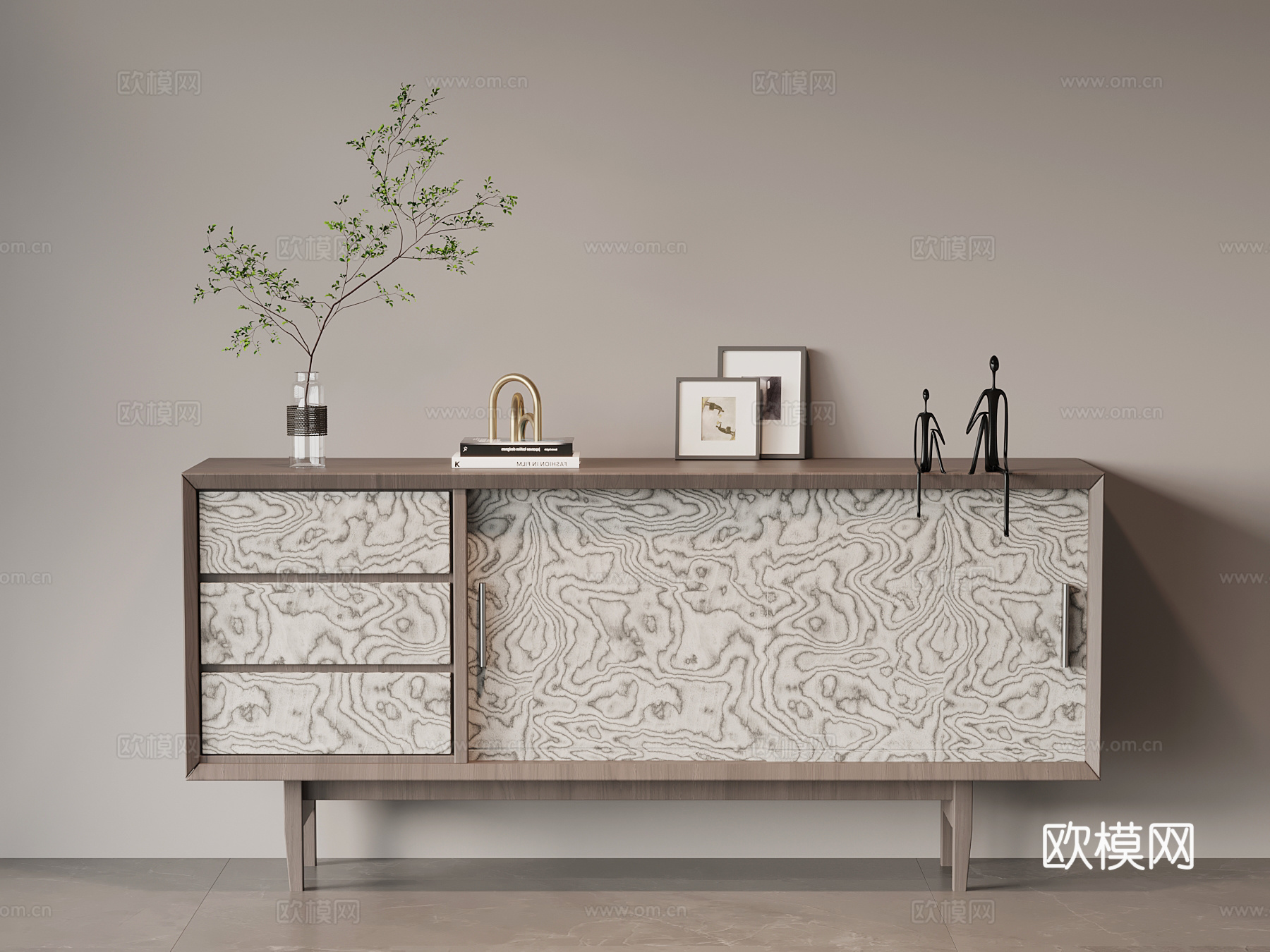 现代意式玄关柜 边柜 电视柜su模型