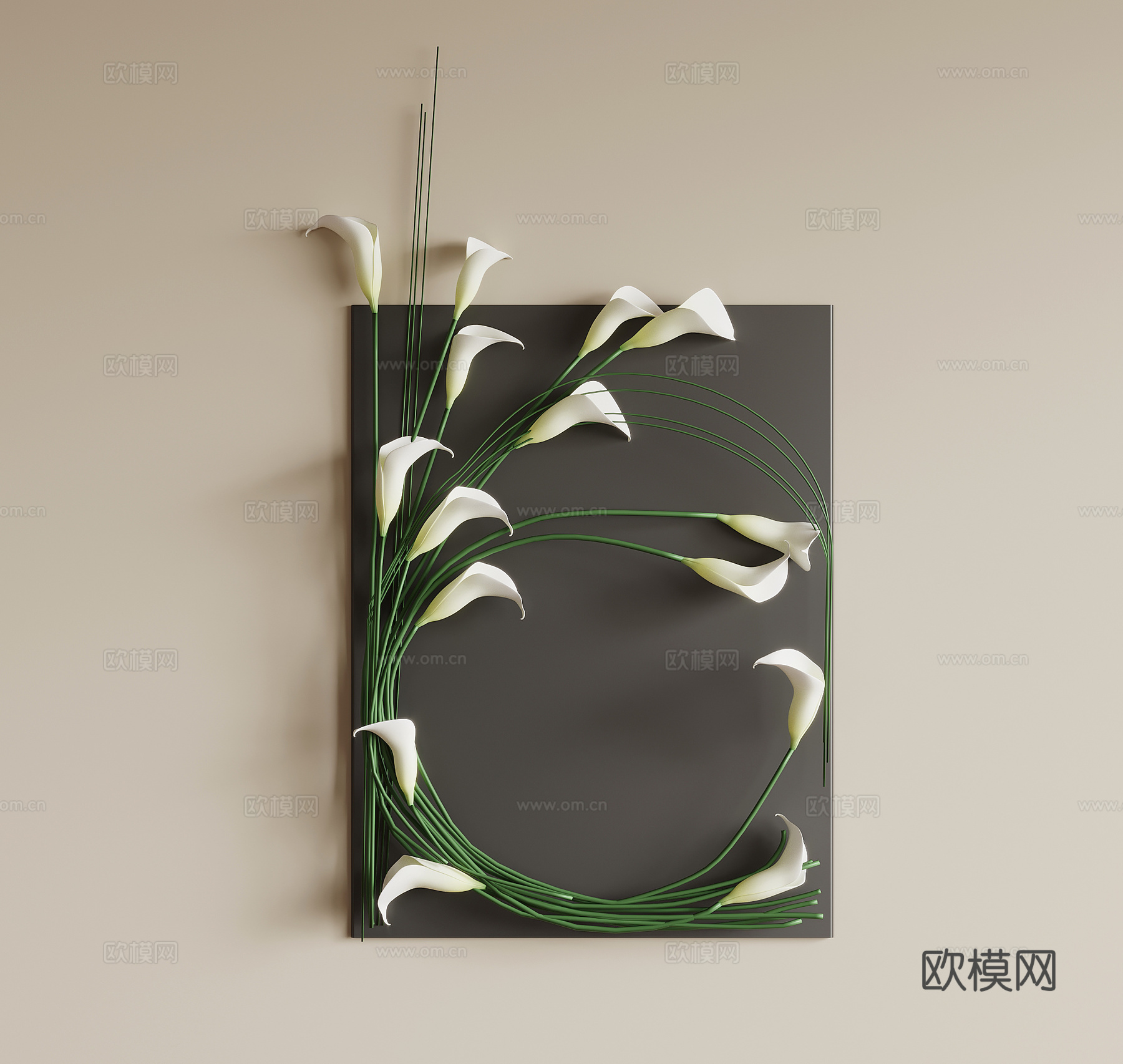 现代墙饰 挂画 立体挂画su模型