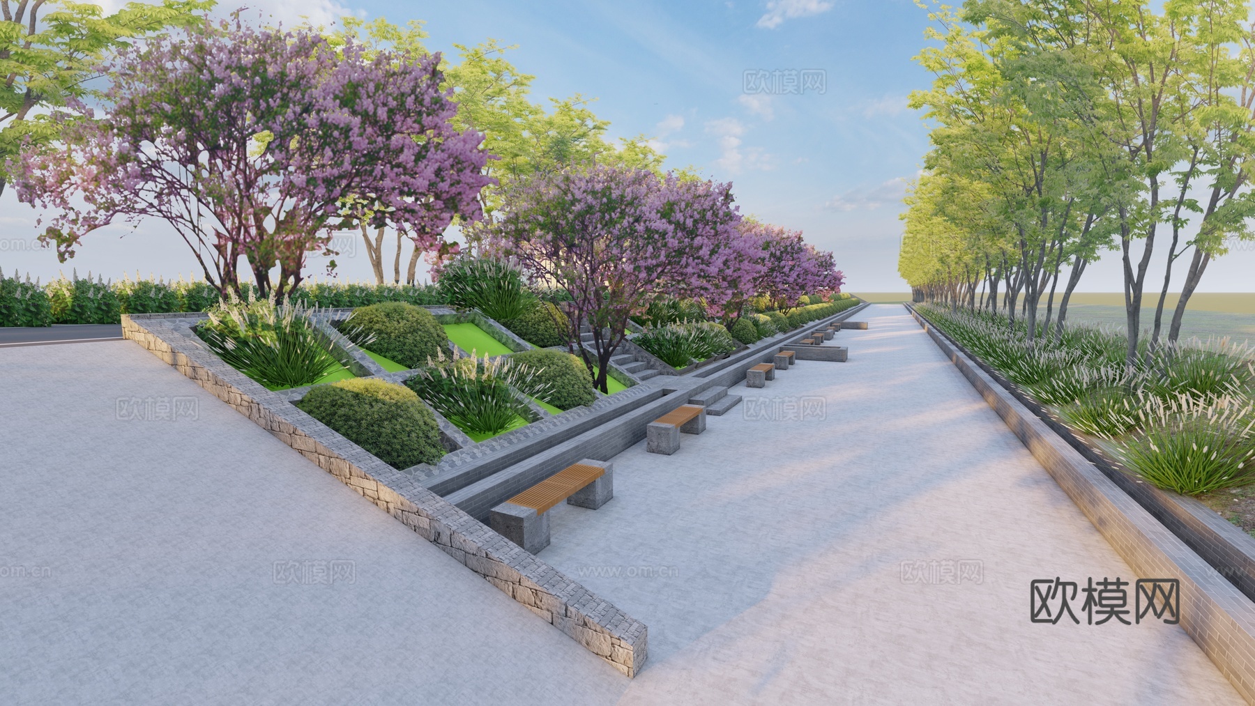 乡村提岸景观su模型