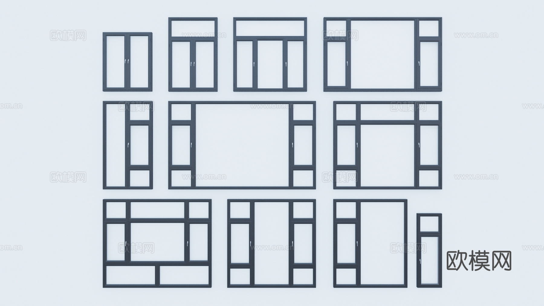 卧室 客厅 家装 五金 窗 推拉门 构件 卫生间 门su模型