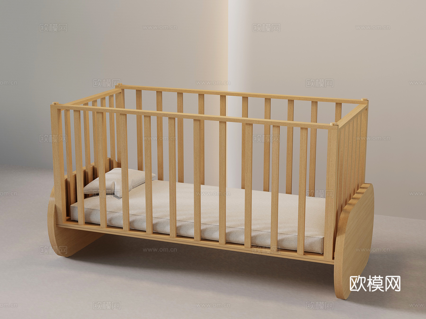 现代婴儿床3d模型下载