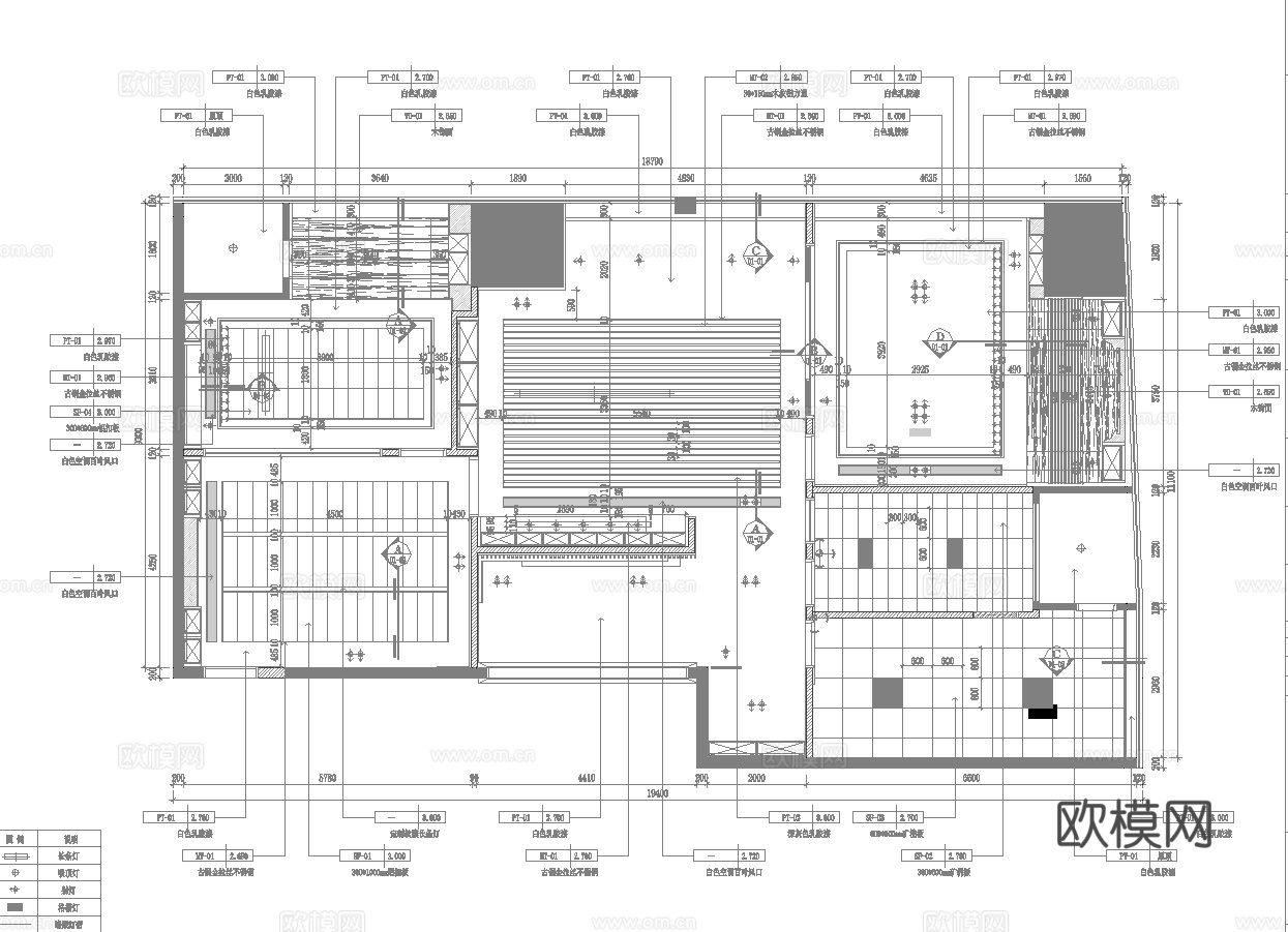 380平办公室 最新全套施工图 效果图合集cad施工图
