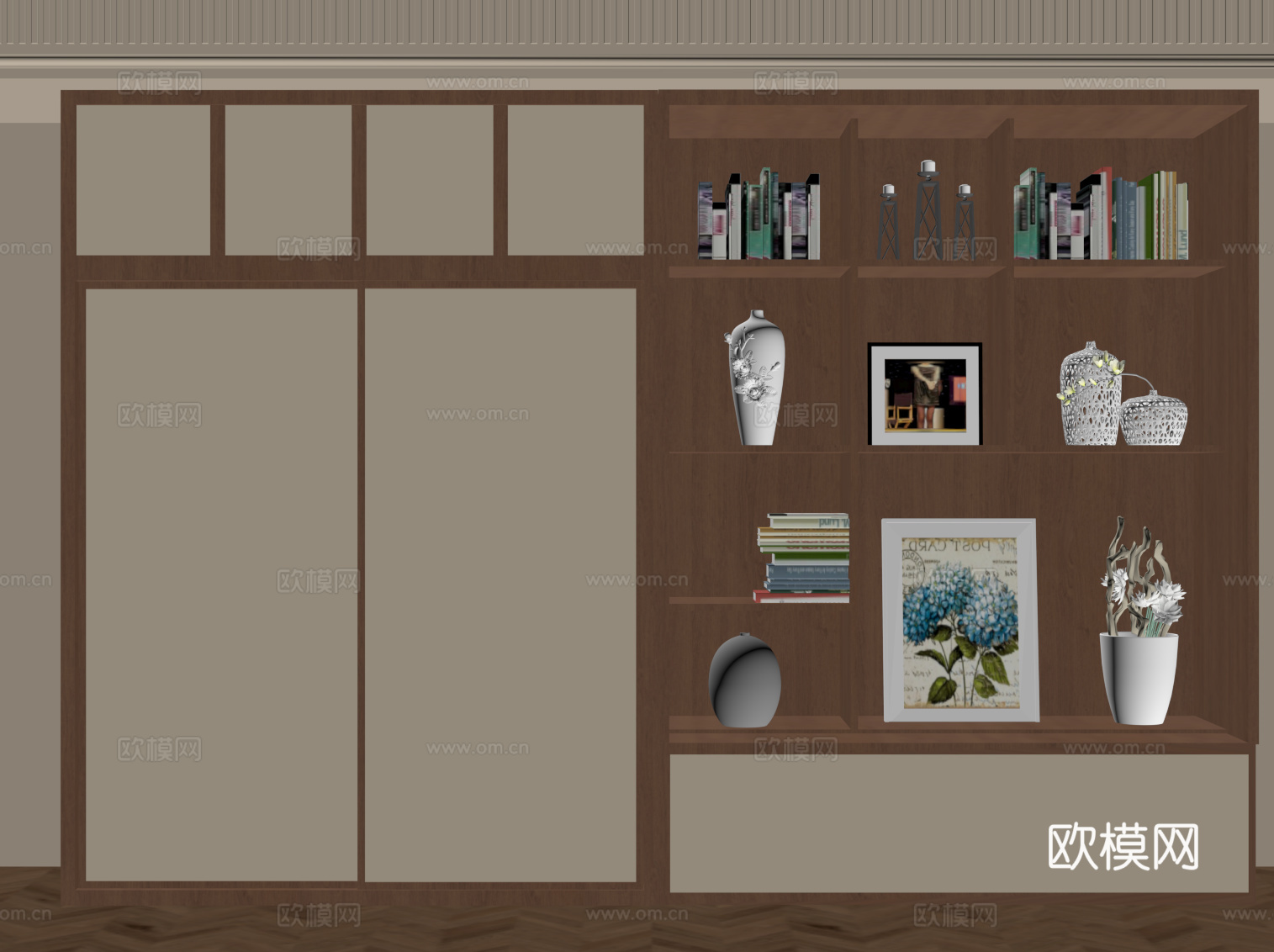 中古书柜 书架 储物柜su模型