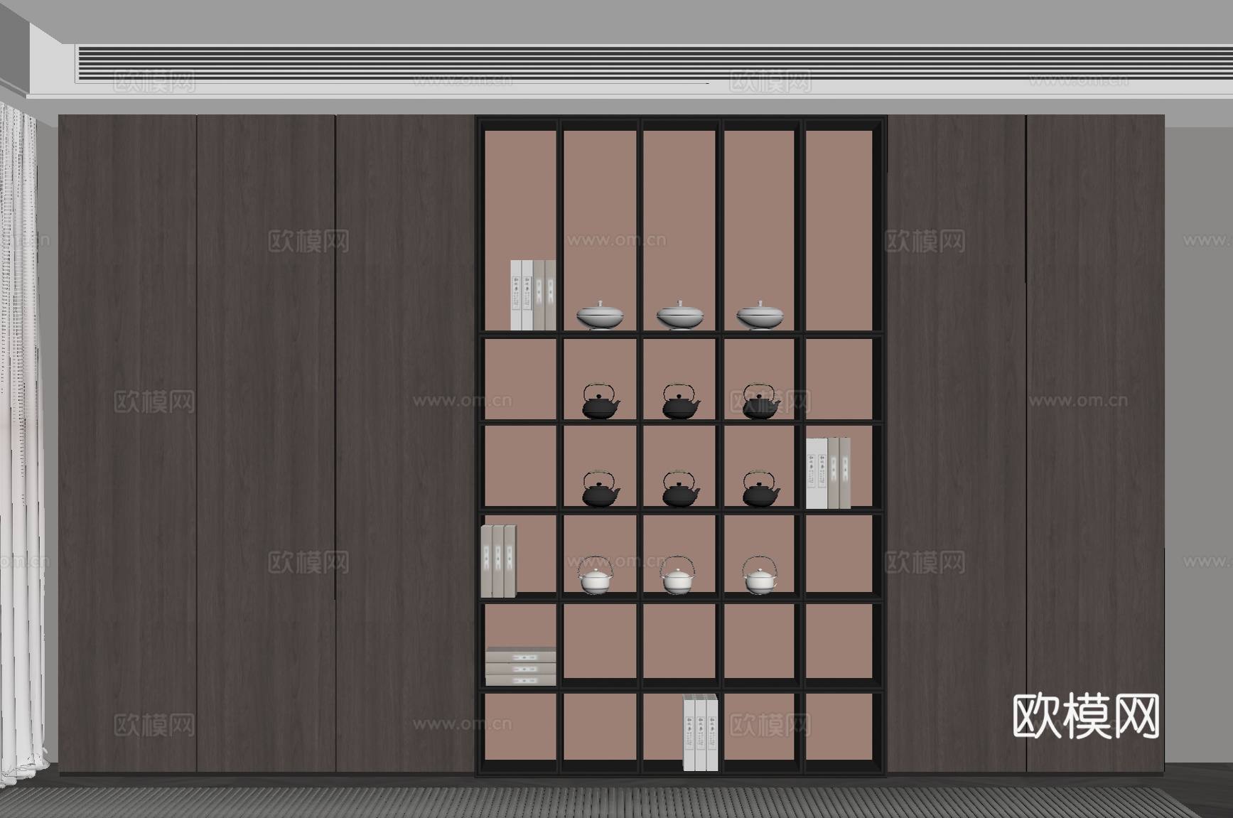 现代意式茶柜su模型
