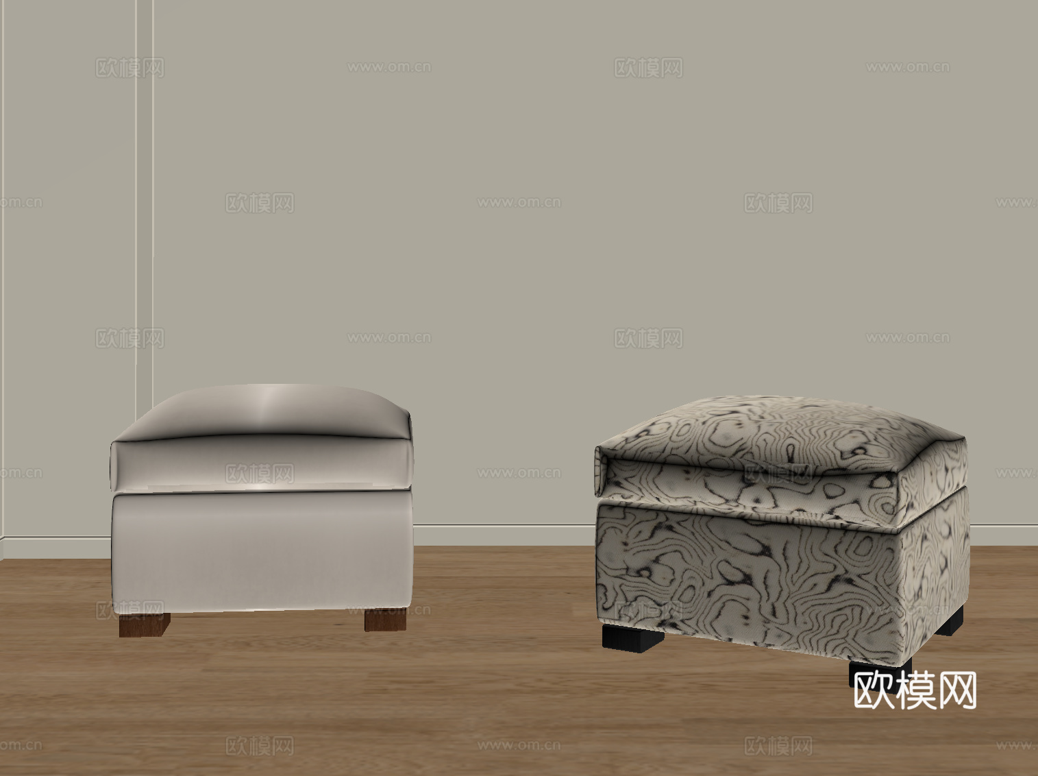 法式中古凳子 换鞋凳 沙发凳su模型