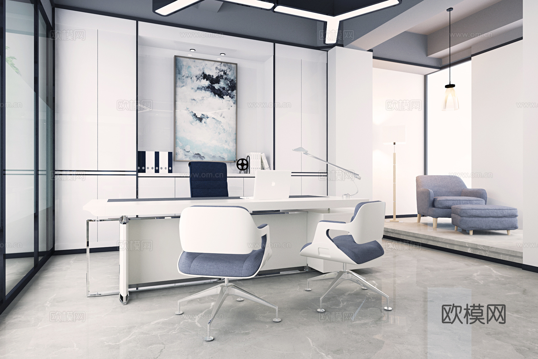 办公室 最新全套施工图 效果图合集cad施工图