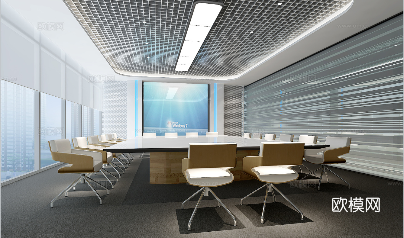 办公室 最新全套施工图 效果图合集cad施工图