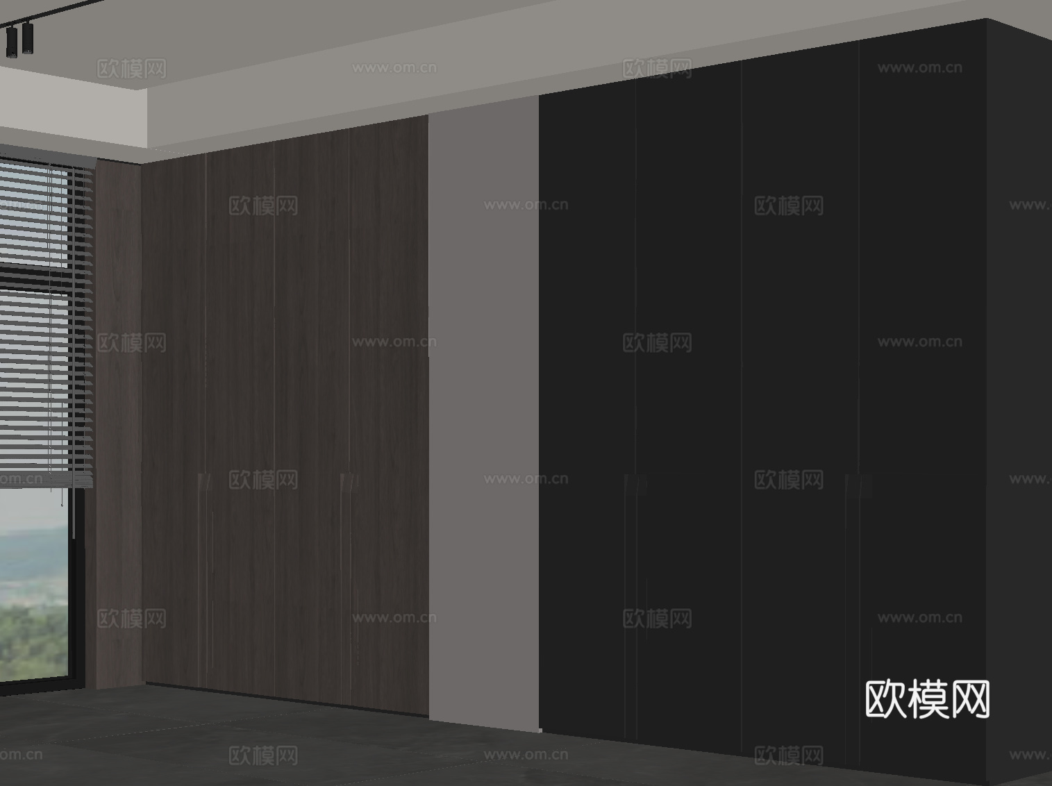 意式衣柜 成品衣柜su模型