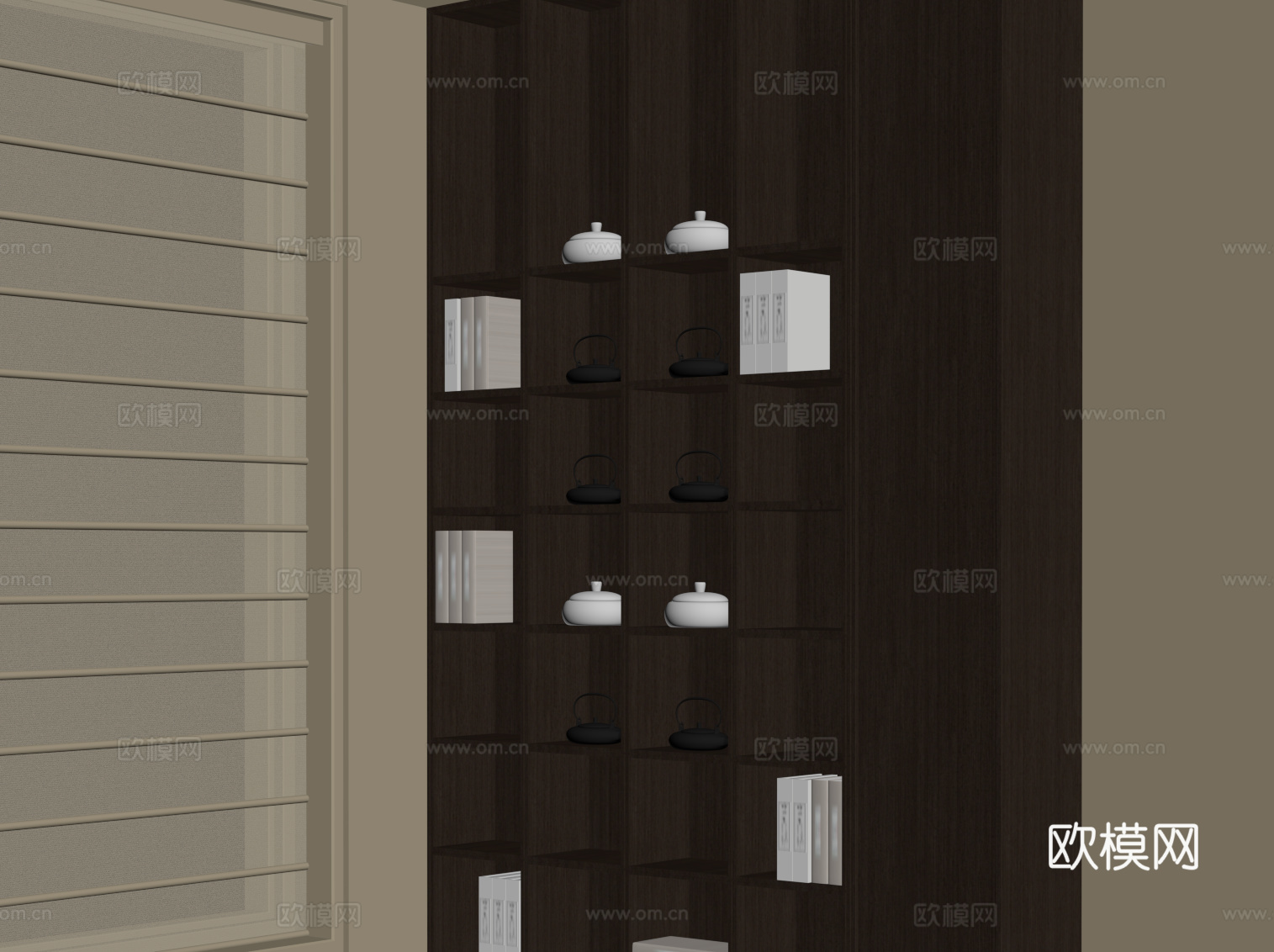 新中式茶柜 储物柜su模型