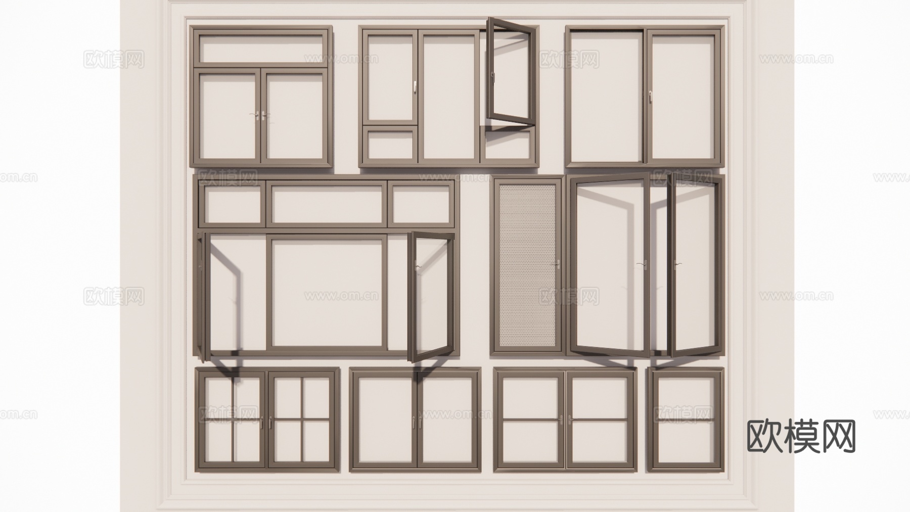 卧室 客厅 家装 五金 窗 推拉门 构件 卫生间 门su模型