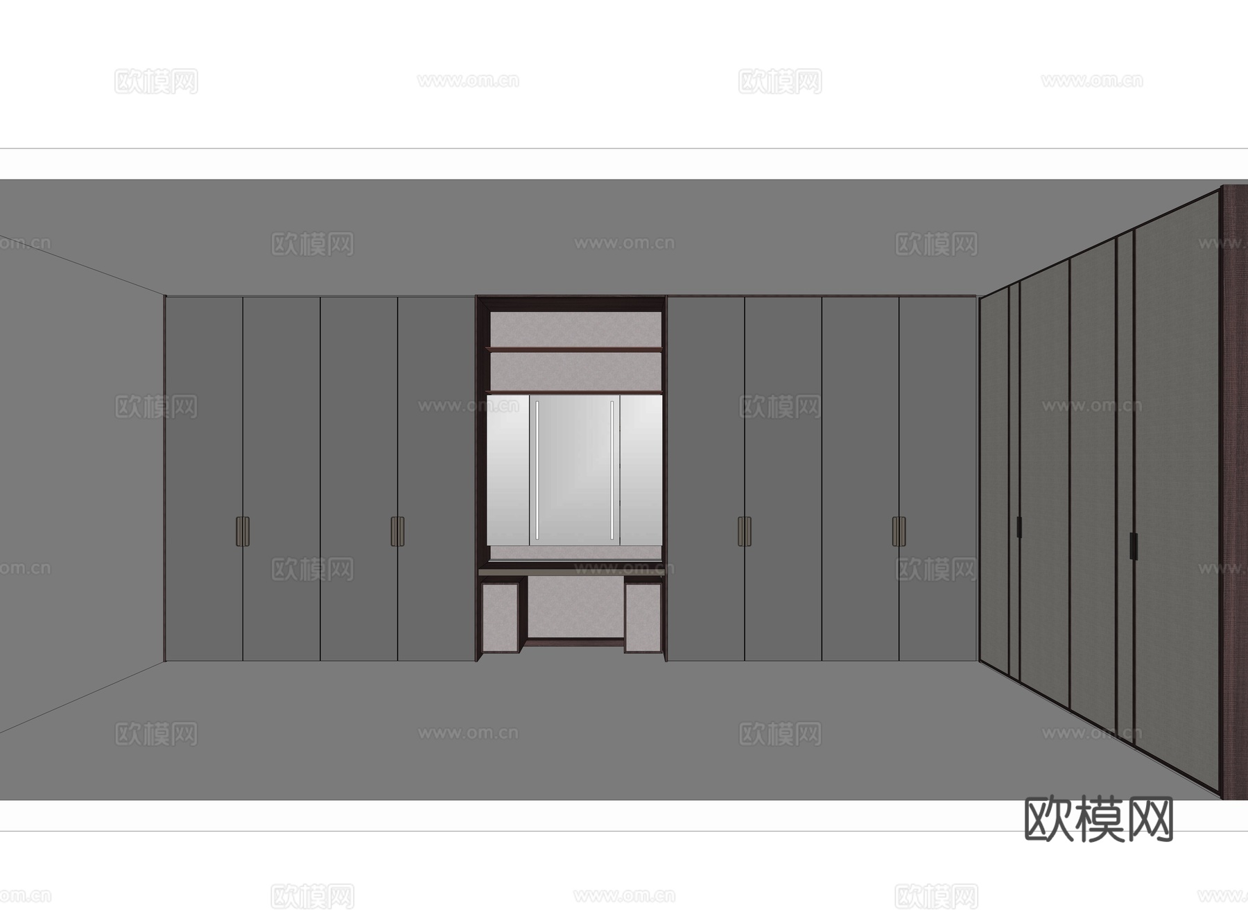转角衣柜su模型