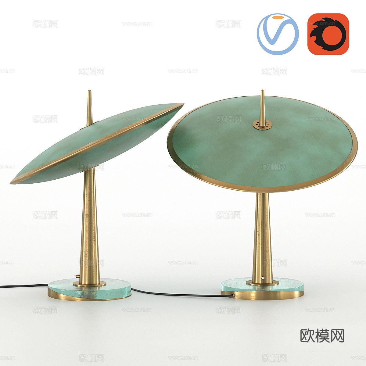 Max Ingrand Fontana Arte 圆盘台灯3d模型下载