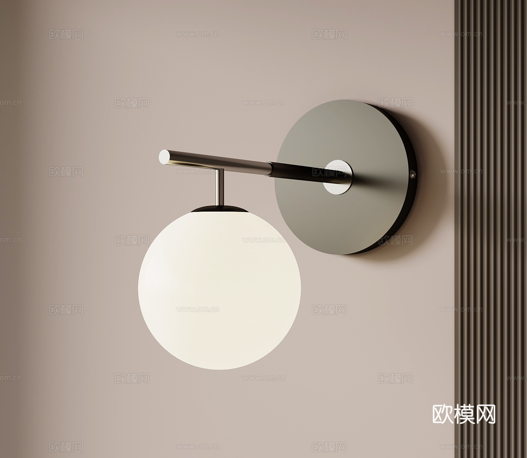 现代意式壁灯 球形壁灯su模型