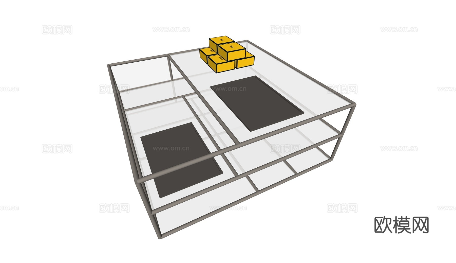 玻璃茶几su模型