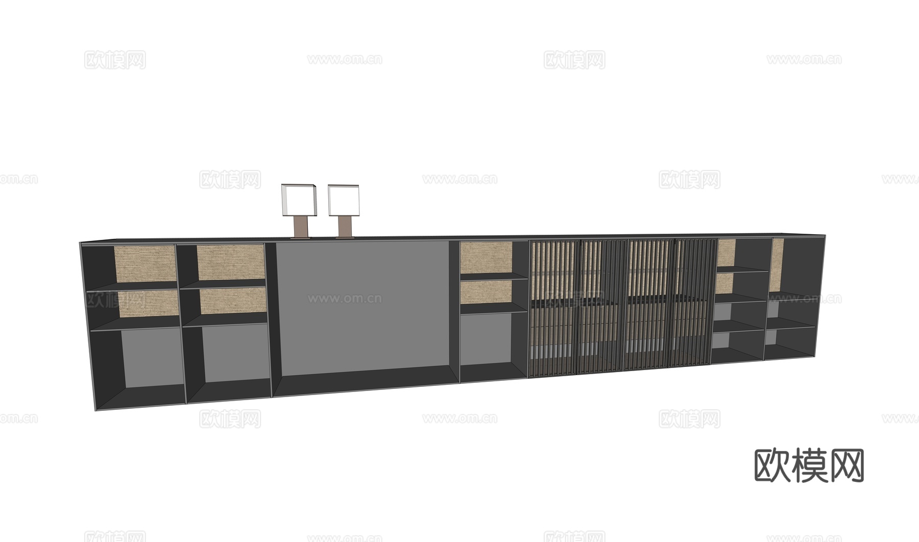 poliform 悬挂书柜 电视柜 高定su模型