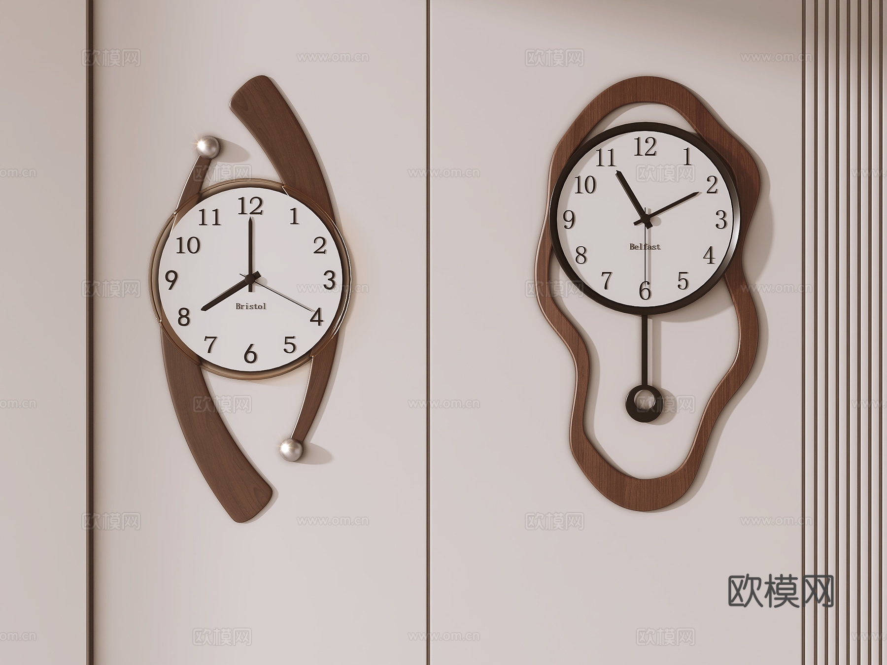 中古风钟表 挂钟su模型