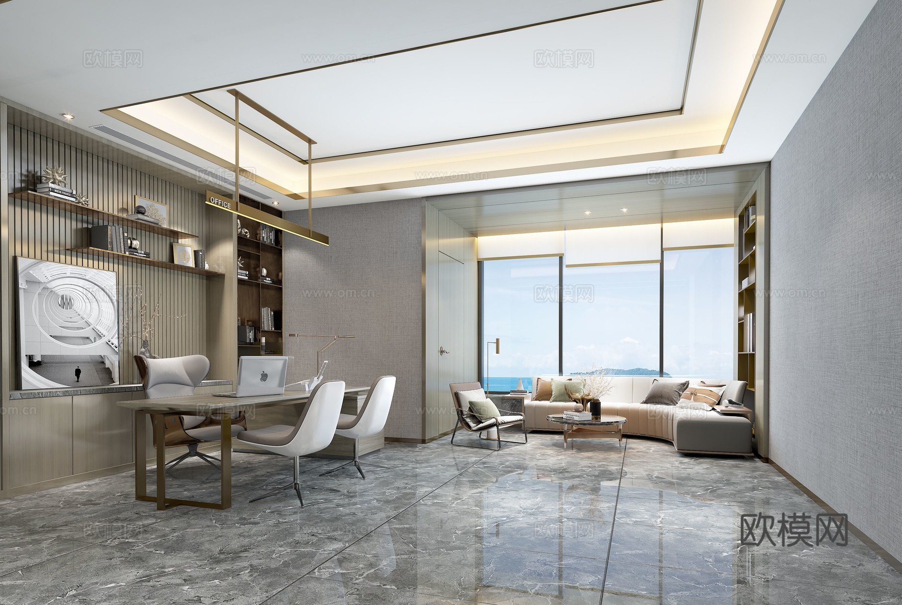 380平办公室 最新全套施工图 效果图合集cad施工图