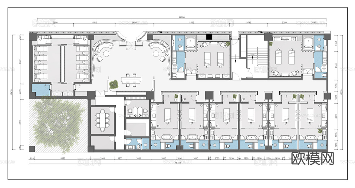 美容会所 最新平面施工图合集cad施工图