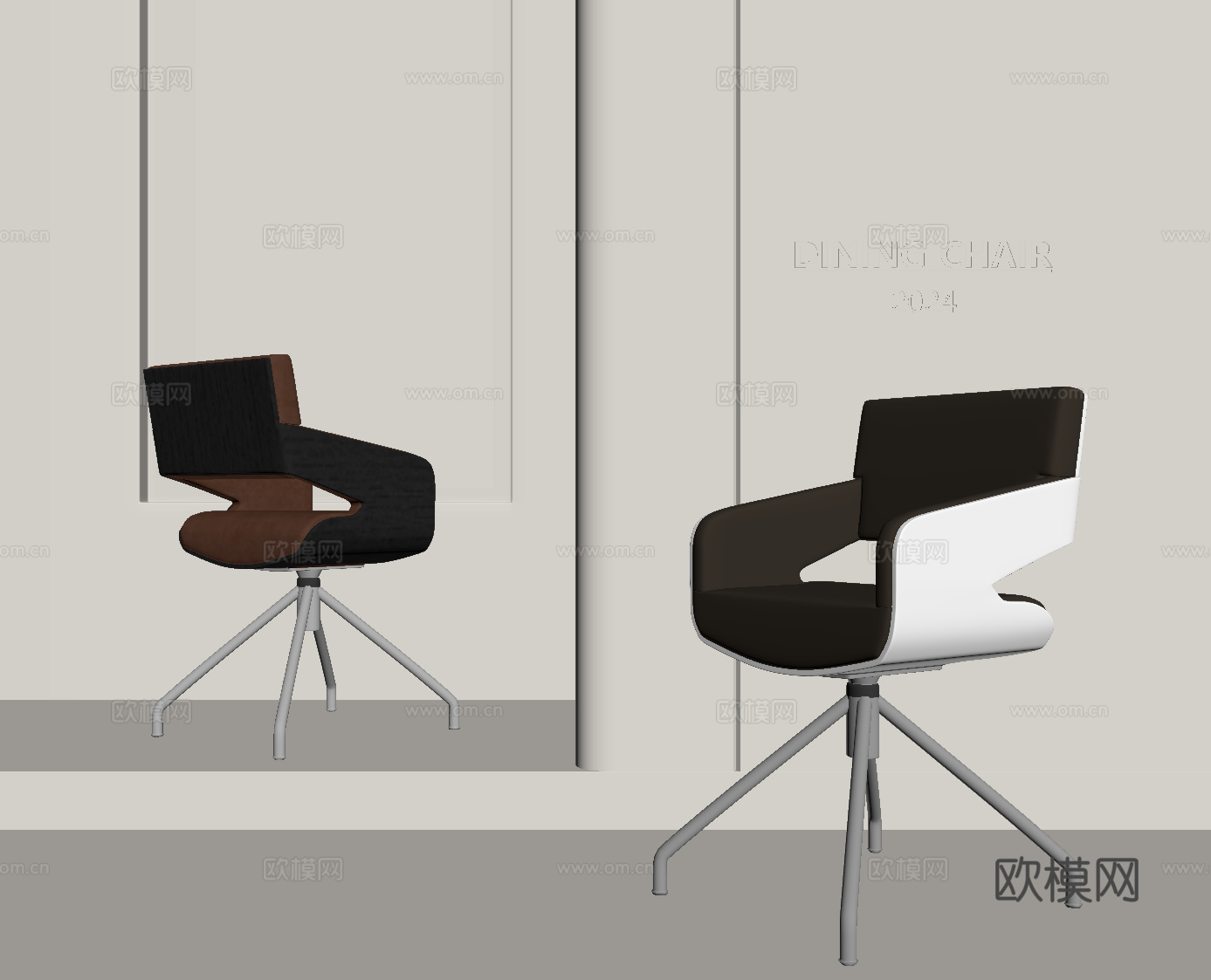 现代意式椅子 办公椅su模型