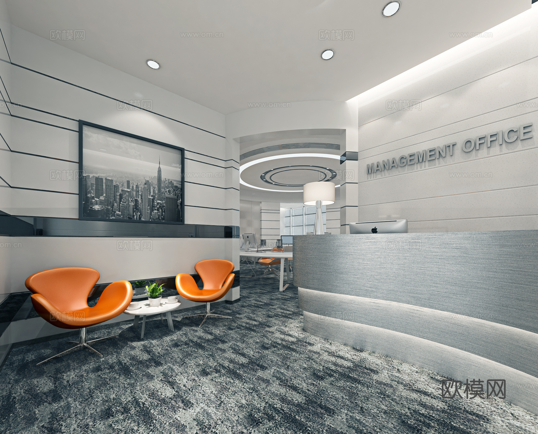 办公室 最新全套施工图 效果图合集cad施工图