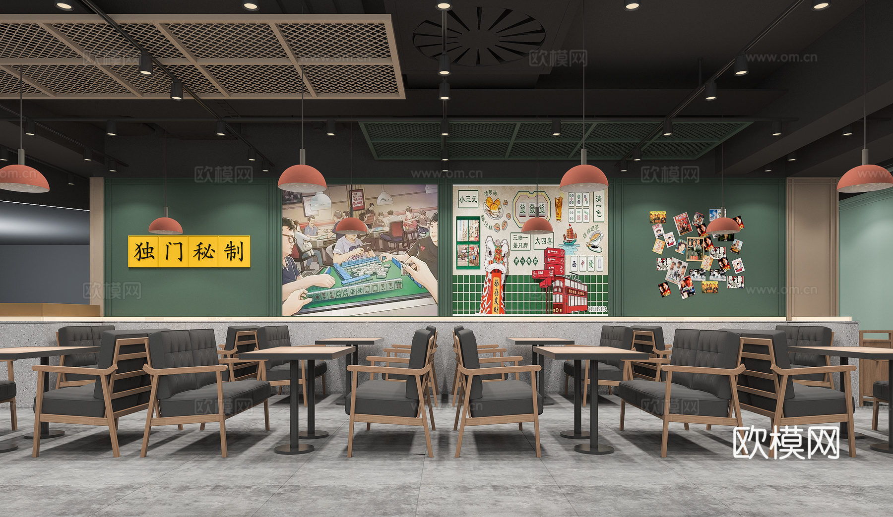 茶餐厅烤鱼3d模型下载（渲染图3）