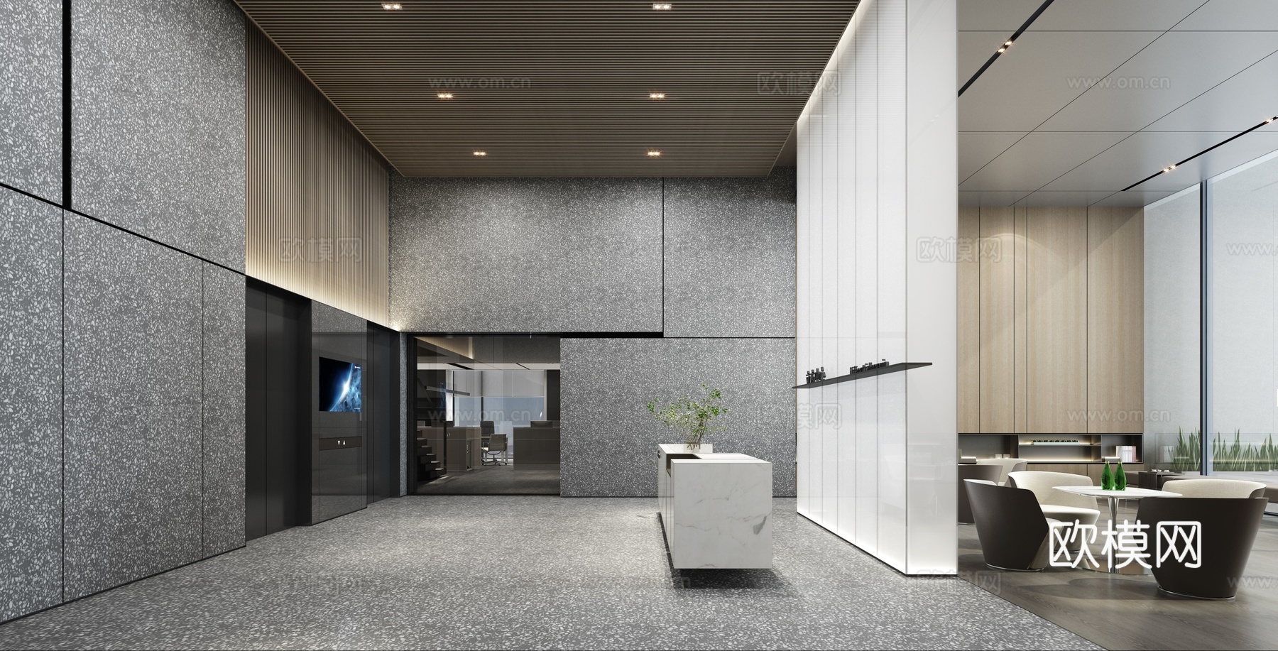 办公楼 最新全套施工图 效果图合集cad施工图