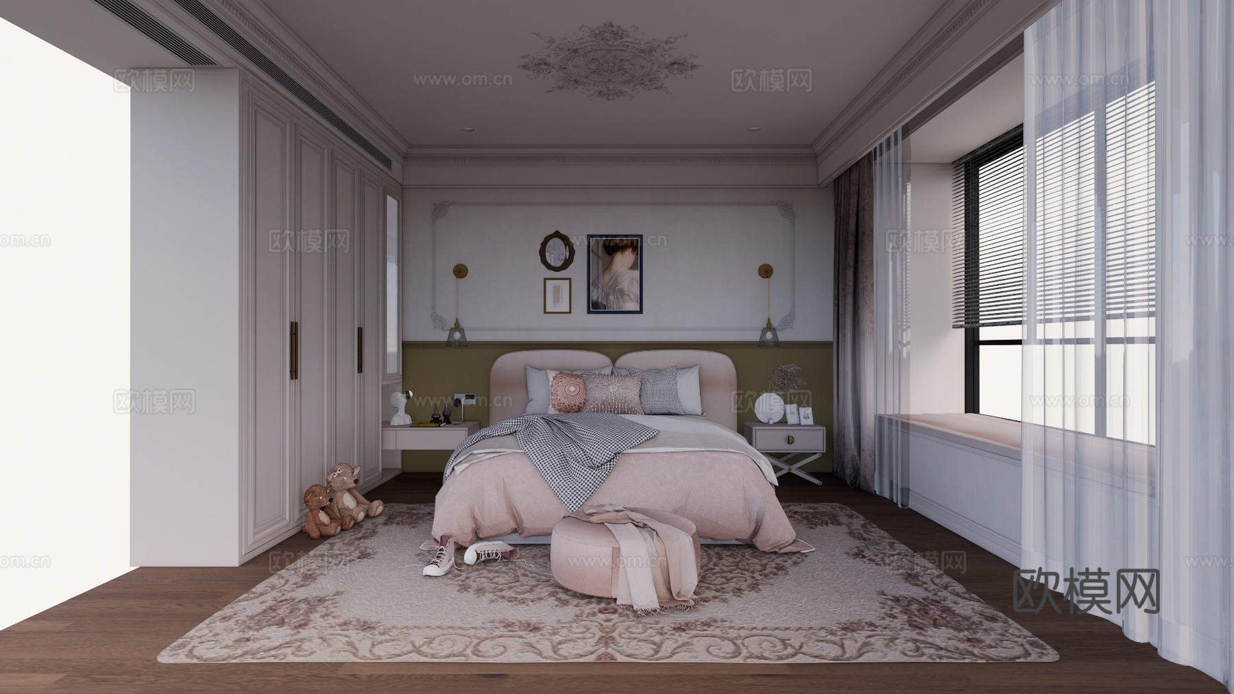 客餐厅 沙发 床 茶室 客厅 书桌 家装 电脑 台灯 书房su模型