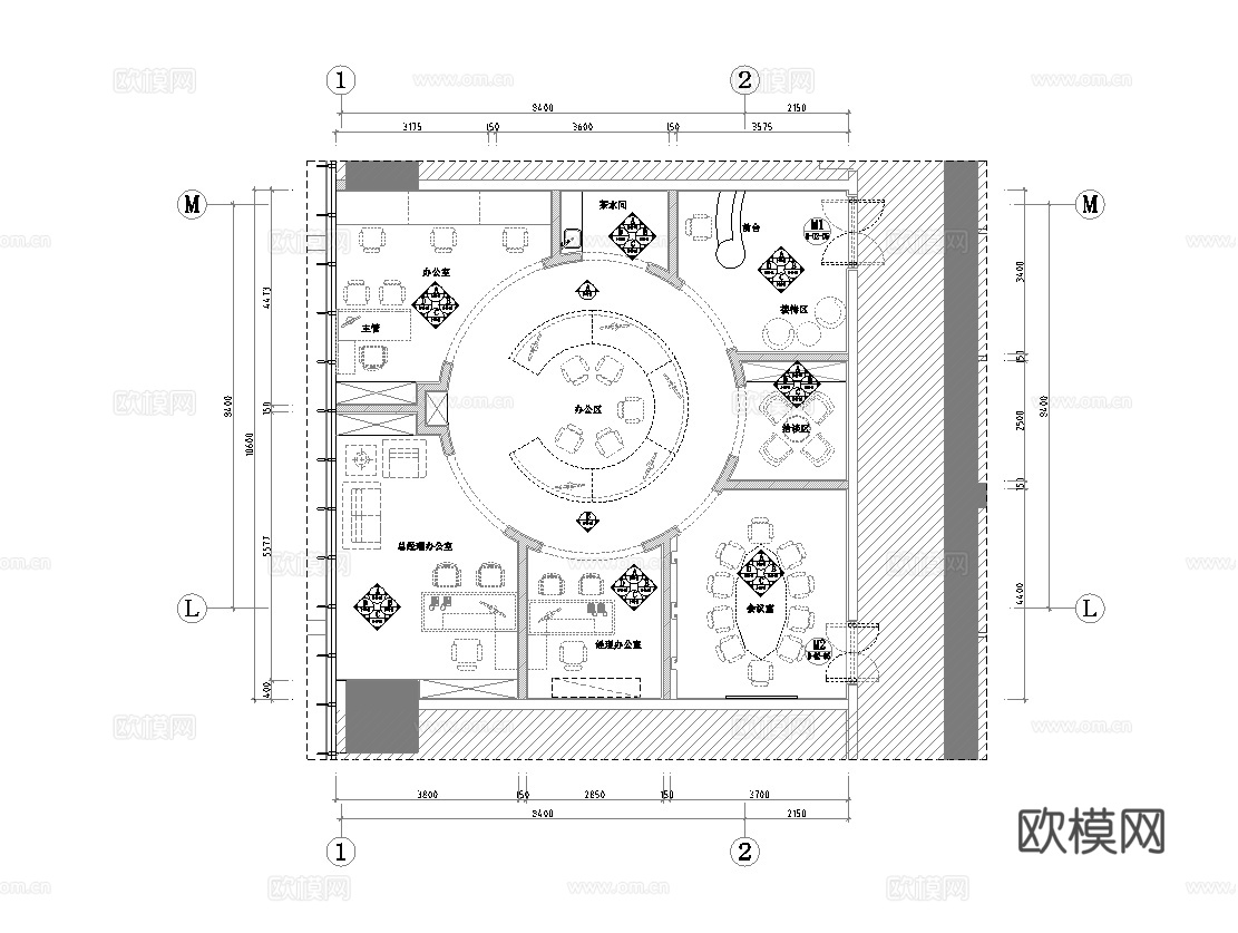 办公室 最新全套施工图 效果图合集cad施工图