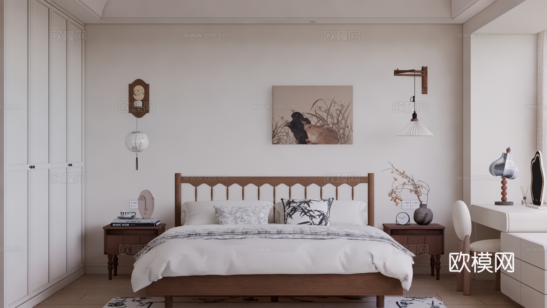 客餐厅 沙发 床 茶室 客厅 书桌 家装 电脑 台灯 书房su模型