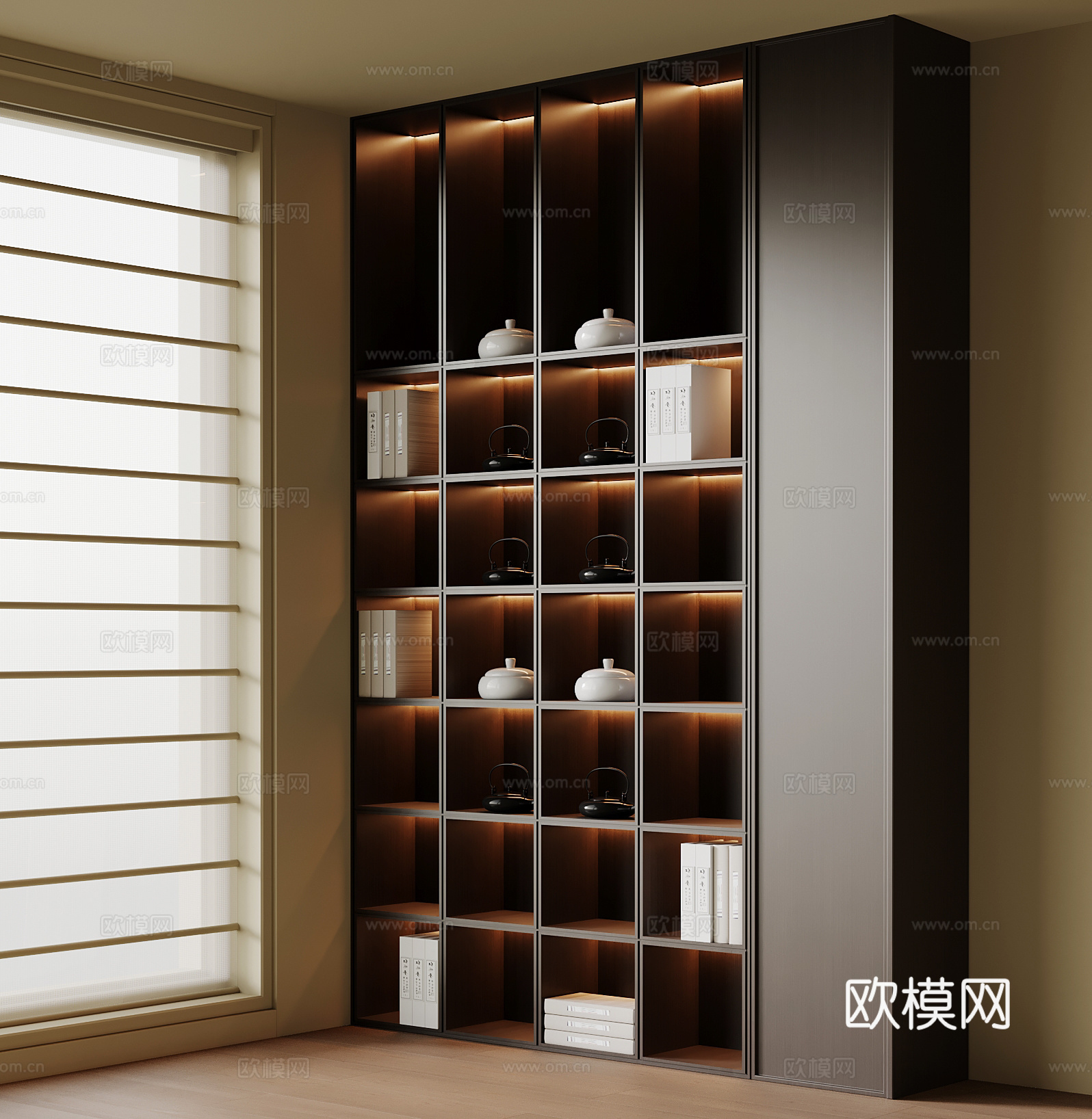 新中式茶柜 储物柜su模型