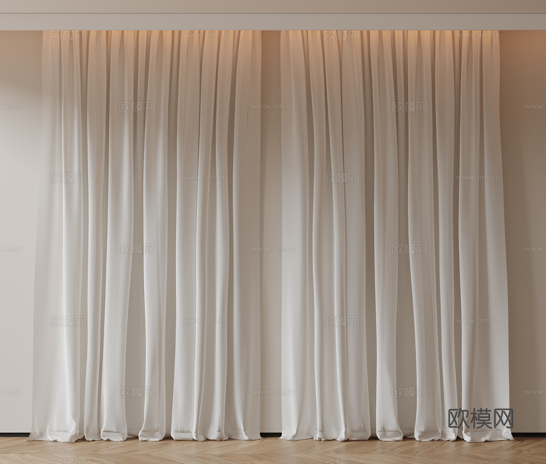 现代通用窗帘 中古布帘窗纱 纱帘 百叶帘 素色帘 纯色窗帘su模型