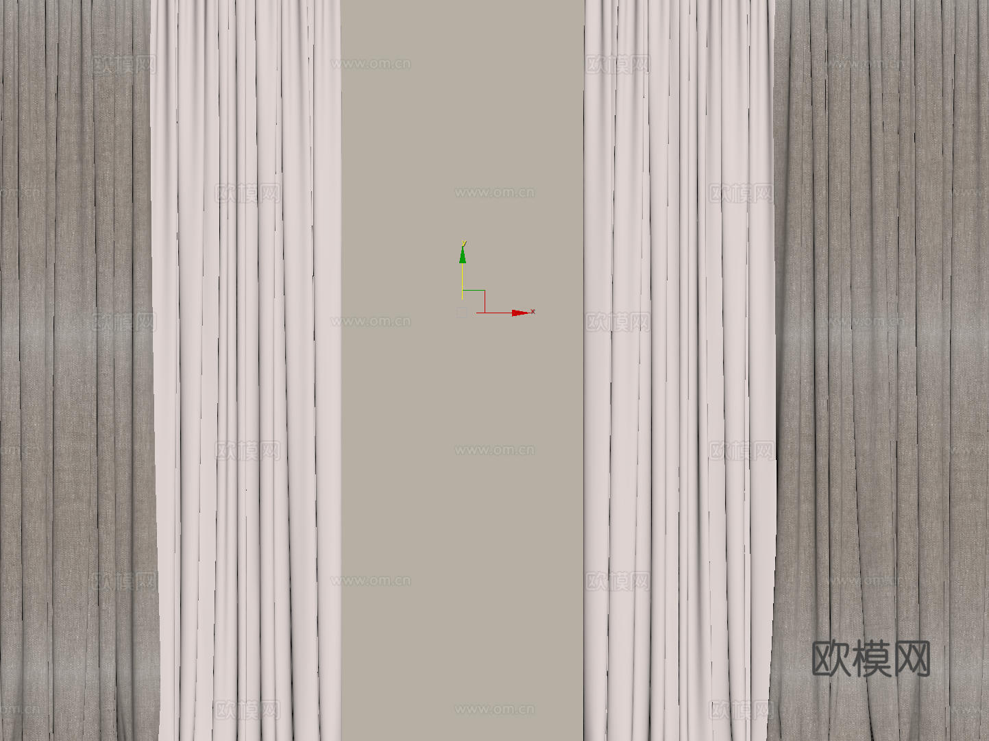 现代通用窗帘 中古布帘窗纱 纱帘 百叶帘 素色帘 纯色窗帘su模型