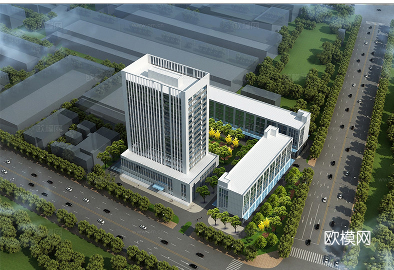 现代高层办公楼 写字楼建筑 政务办公楼su模型