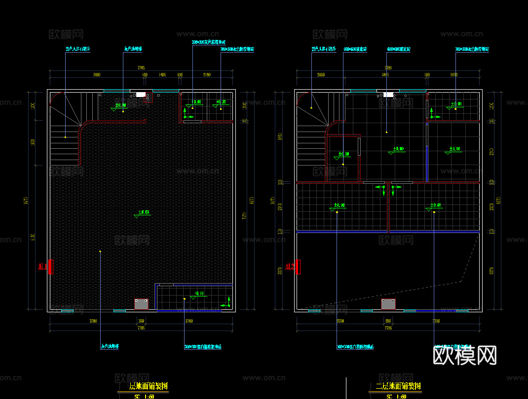 6套宠物店猫咖店CAD施工图效果图cad施工图