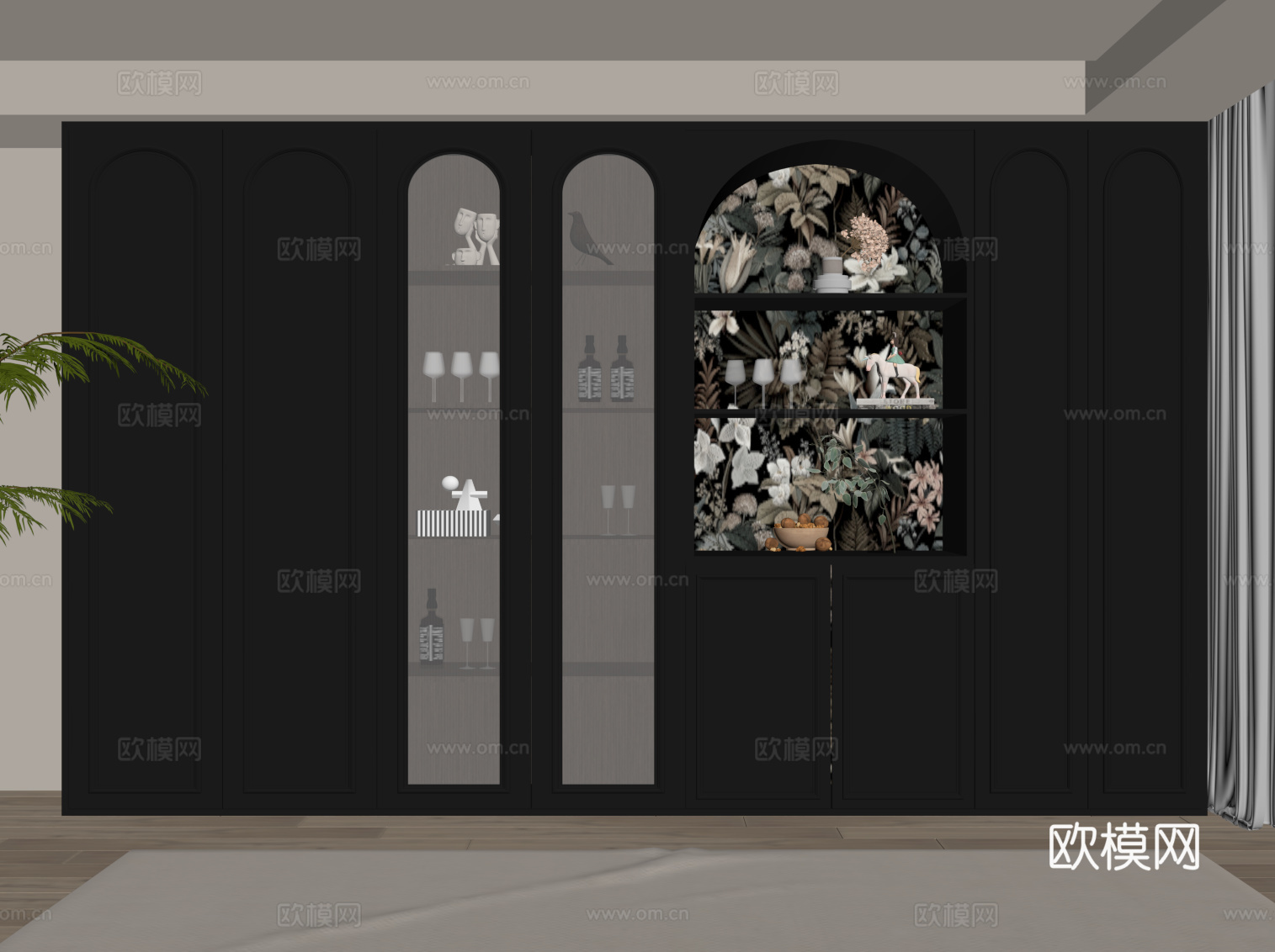 法式复古风书柜su模型