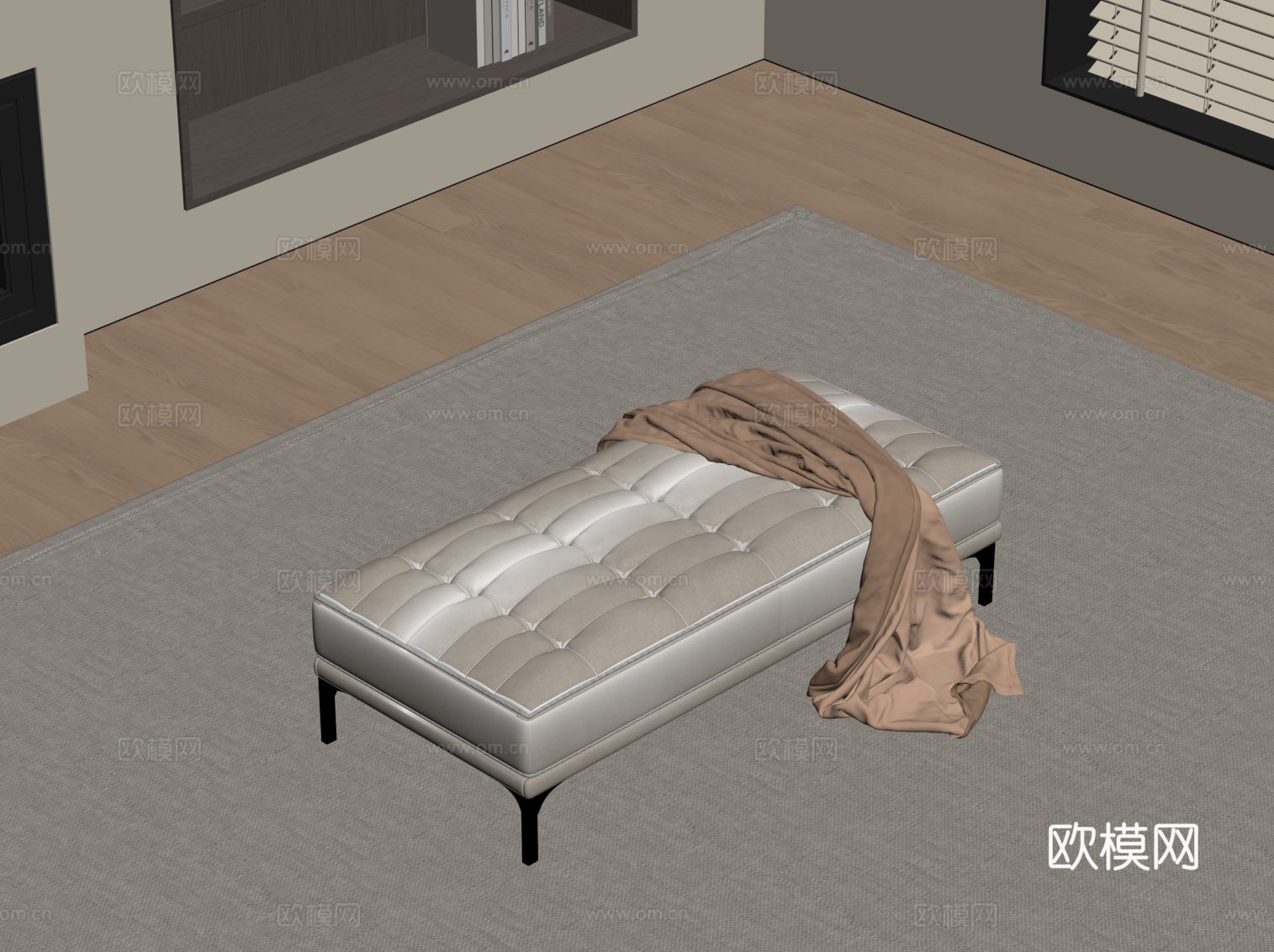 法式长凳 换鞋凳 沙发凳su模型
