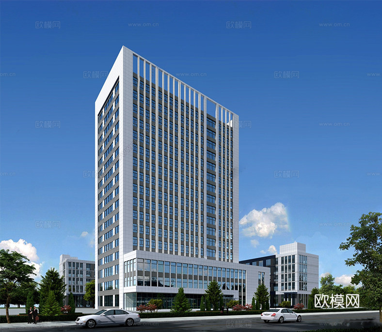 现代高层办公楼 写字楼建筑 政务办公楼su模型