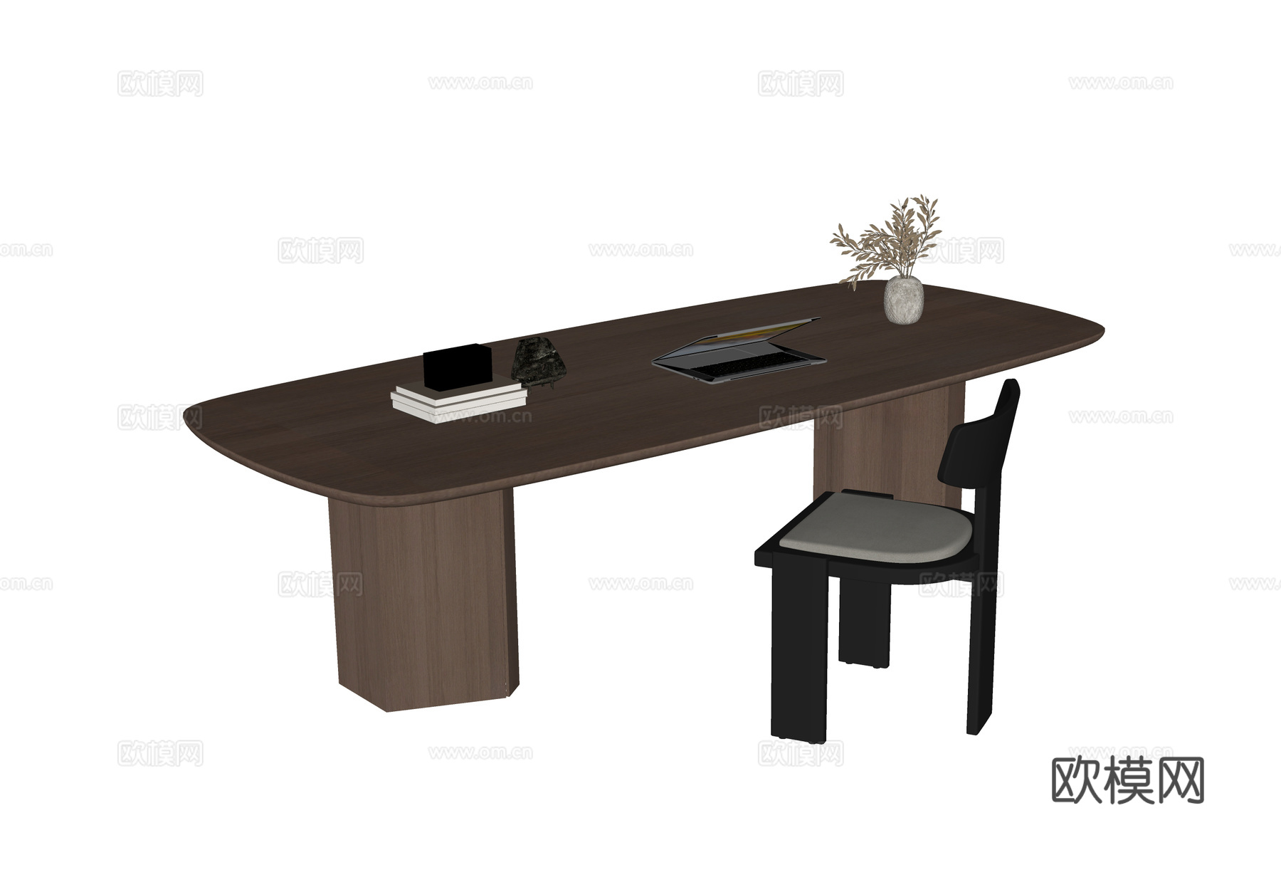 现代书桌椅 书桌 书椅su模型